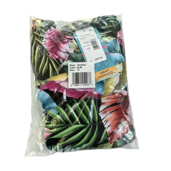 Swim Solutions Tummy-Control Off The Shoulder One Piece Swimsuit Size 12 NWT - Picture 6 of 12